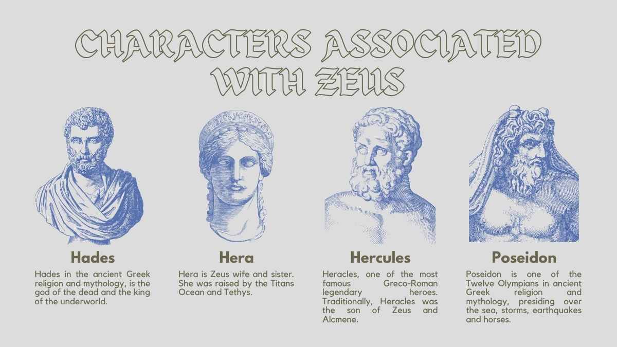 Illustrated Greek God: Zeus Slides - slide 6