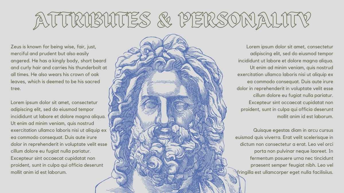 Illustrated Greek God: Zeus Slides - slide 8