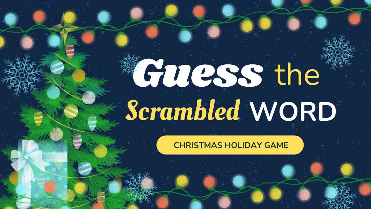 Illustrated Guess the Scrambled Word Christmas Holiday Game - slide 1