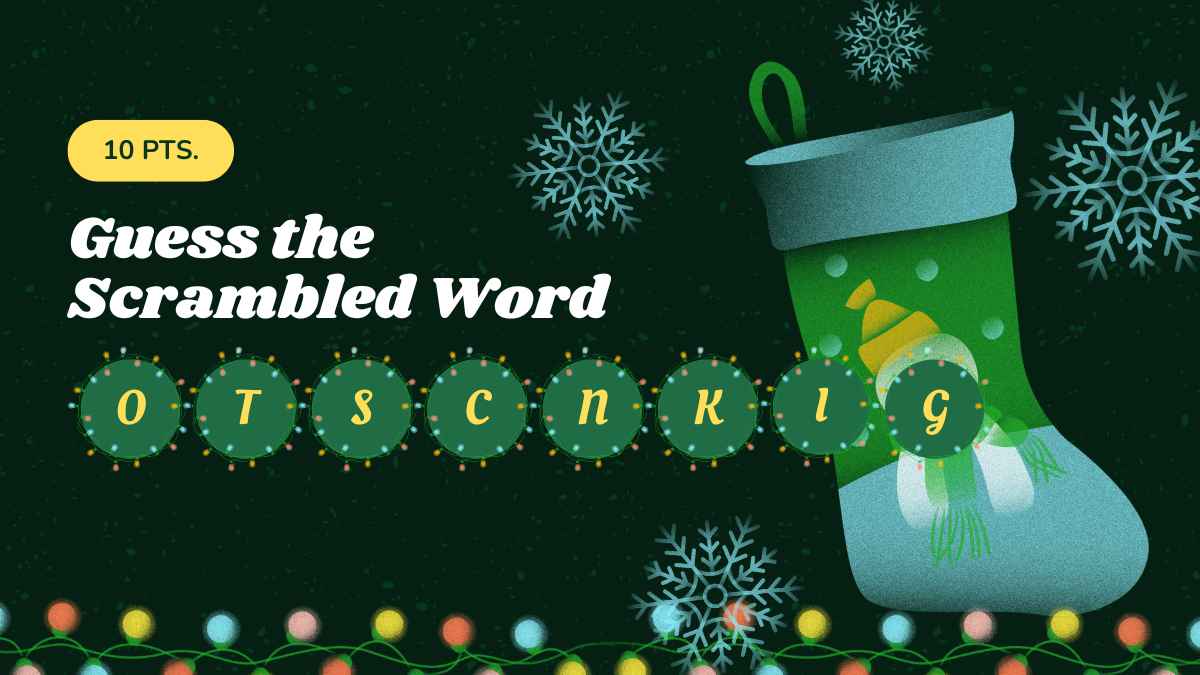 Illustrated Guess the Scrambled Word Christmas Holiday Game - slide 12