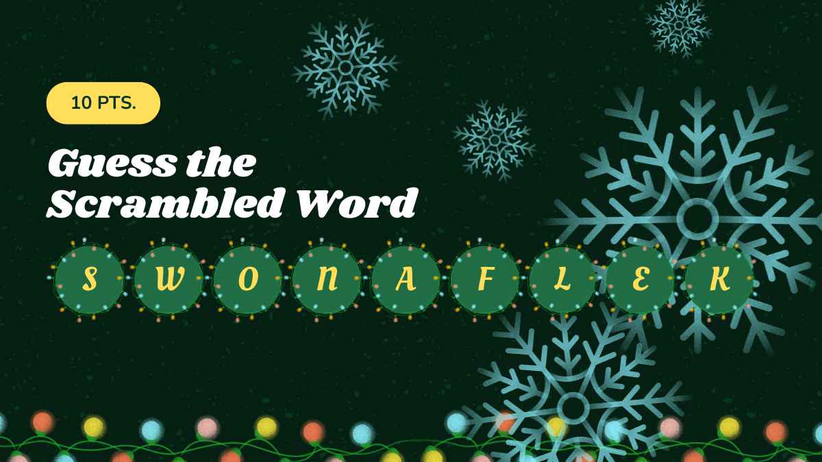 Illustrated Guess the Scrambled Word Christmas Holiday Game - slide 14