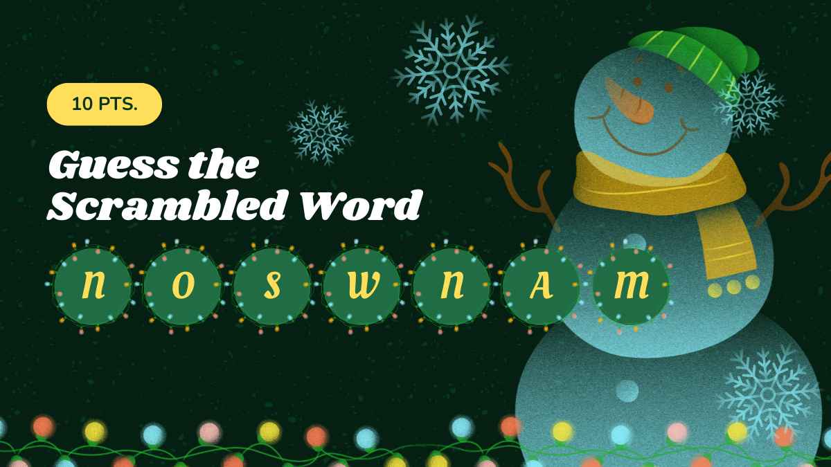 Illustrated Guess the Scrambled Word Christmas Holiday Game - slide 5