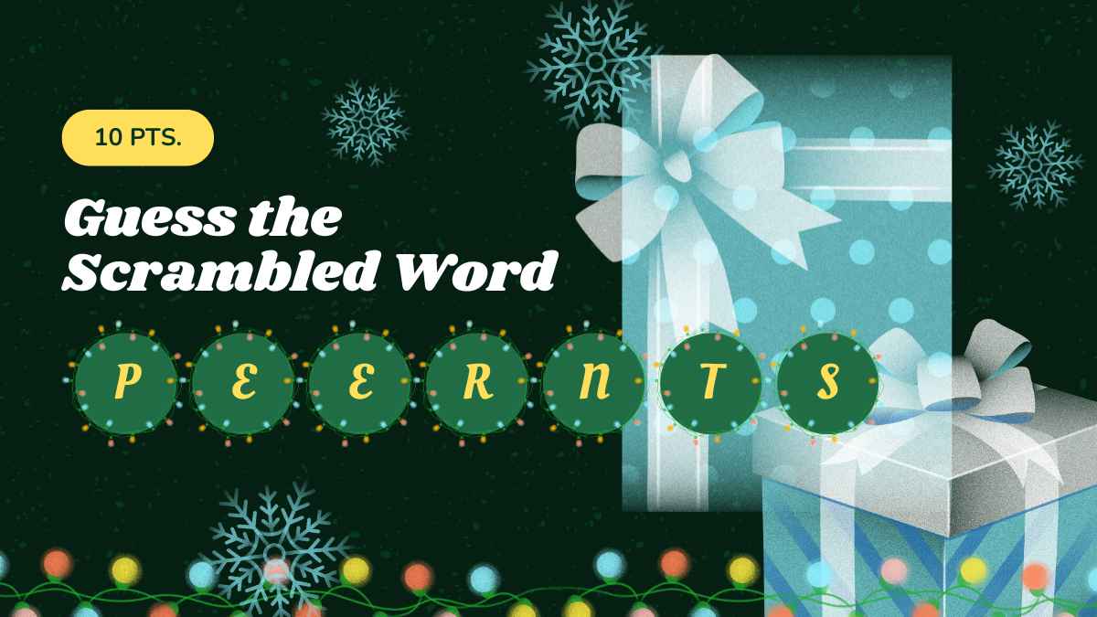 Illustrated Guess the Scrambled Word Christmas Holiday Game - slide 7