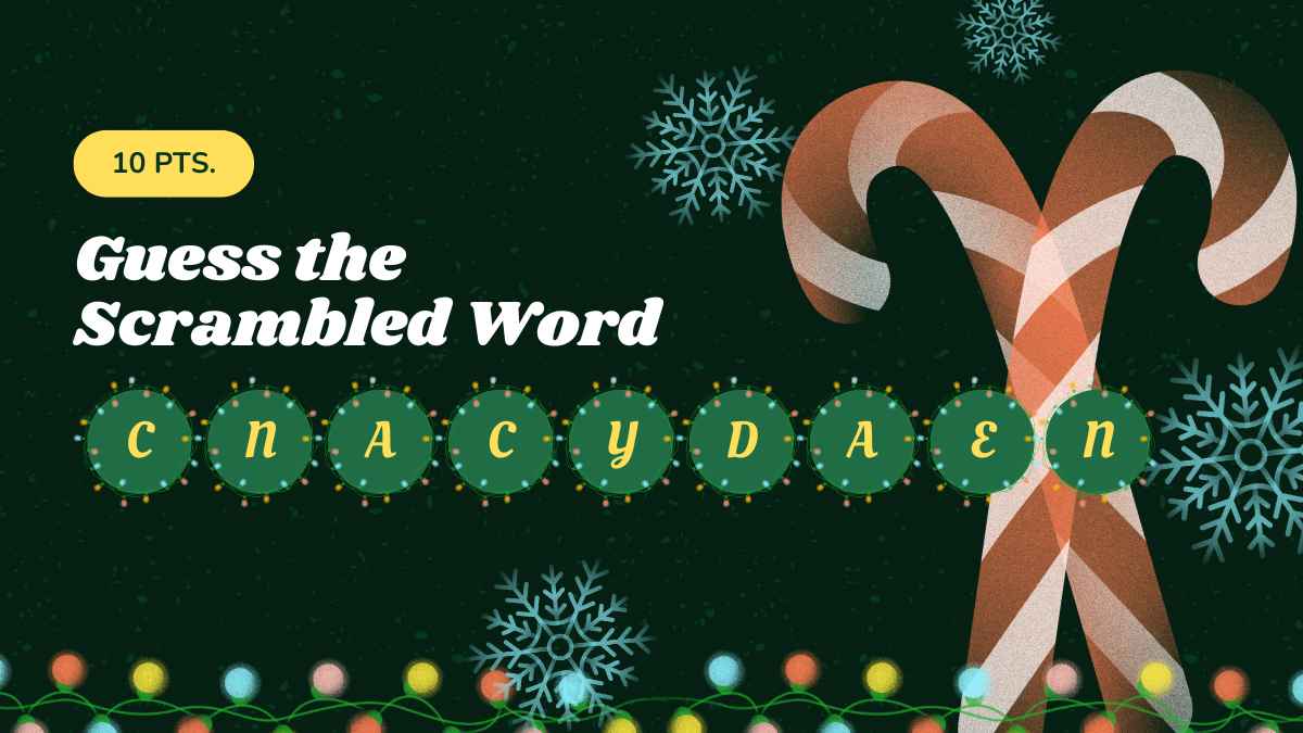 Illustrated Guess the Scrambled Word Christmas Holiday Game - slide 9