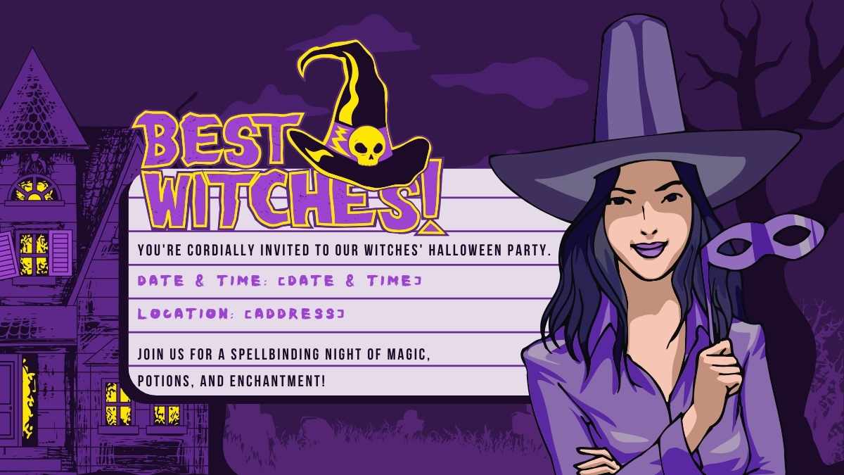 Illustrated Halloween Party Invitations - slide 4