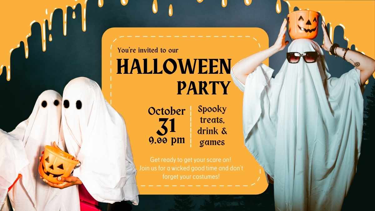 Illustrated Halloween Party Invitations - slide 5