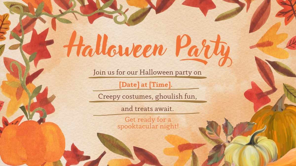 Illustrated Halloween Party Invitations - slide 9