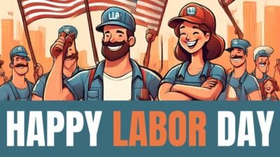 Illustrated Happy Labor Day! Slides