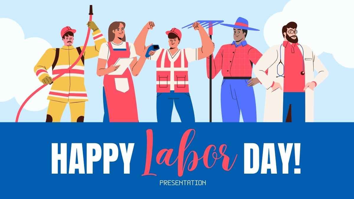 Illustrated Happy Labor Day! - diapositiva 1