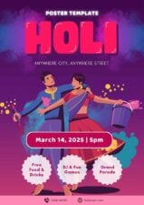 Illustrated Holi Poster 1