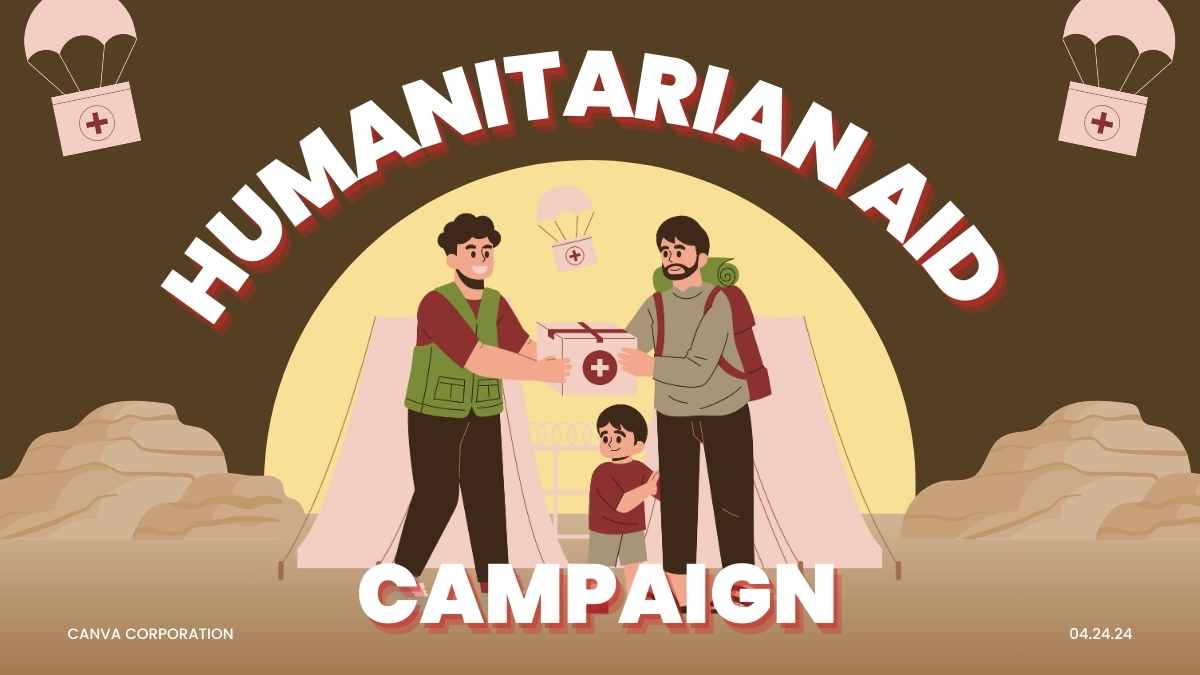 Illustrated Humanitarian Aid Campaign - slide 1