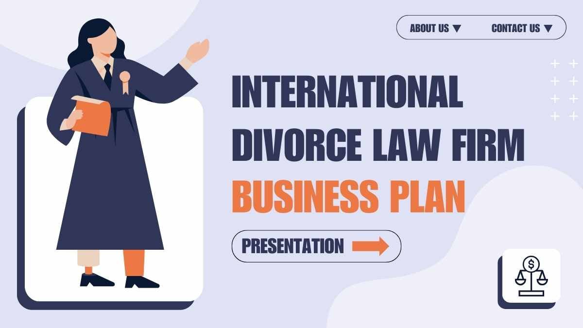 Illustrated International Divorce Law Firm Business Plan - slide 1