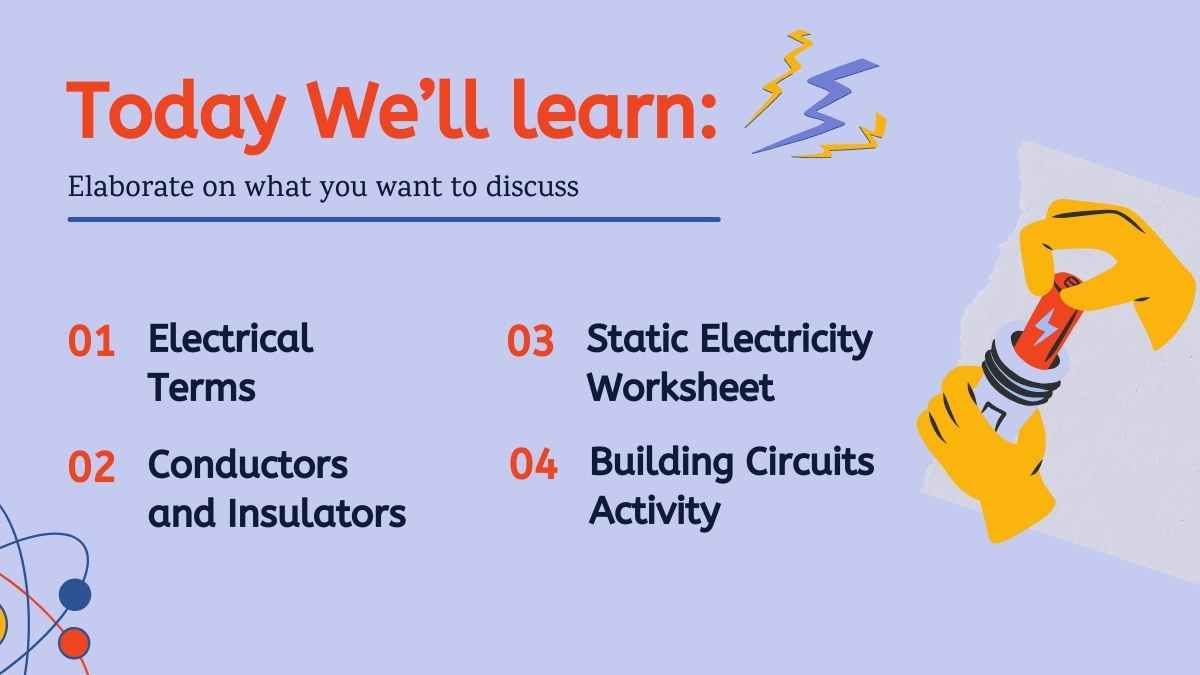 Illustrated Introduction to Electricity Lesson for Elementary Worksheets - diapositiva 2