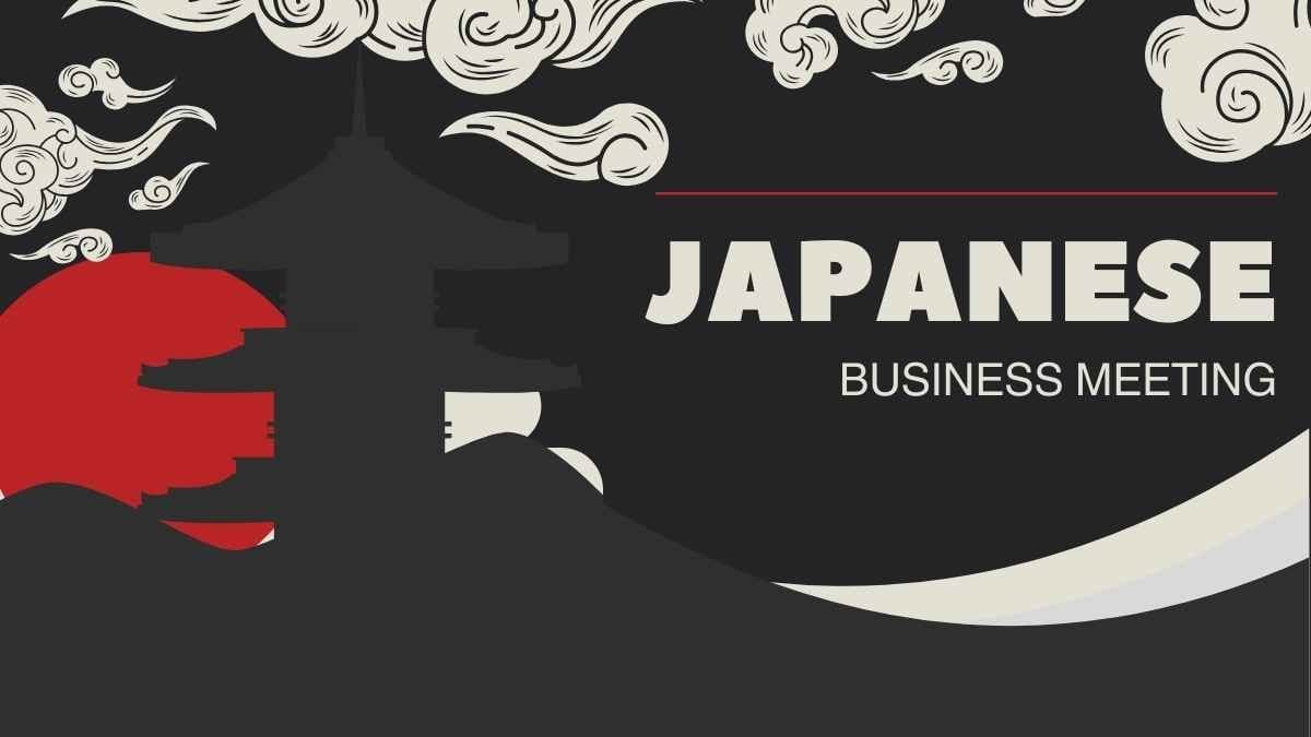 Illustrated Japanese Business Meeting - slide 1