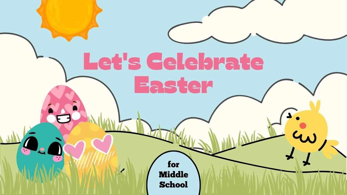 Illustrated Let’s Celebrate Easter for Middle School Slides - slide 1