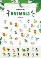 Illustrated Let's Count Animals Worksheet