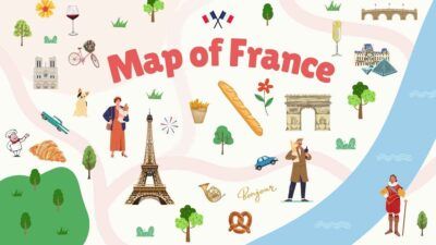 Illustrated Map of France Slides