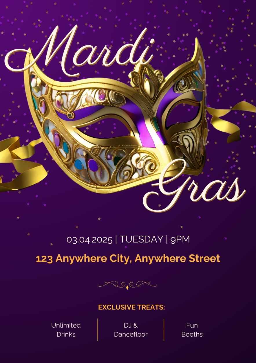 Illustrated Mardi Gras Invitation - slide 2