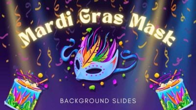 Illustrated Mardi Gras Mask Background Slides 1