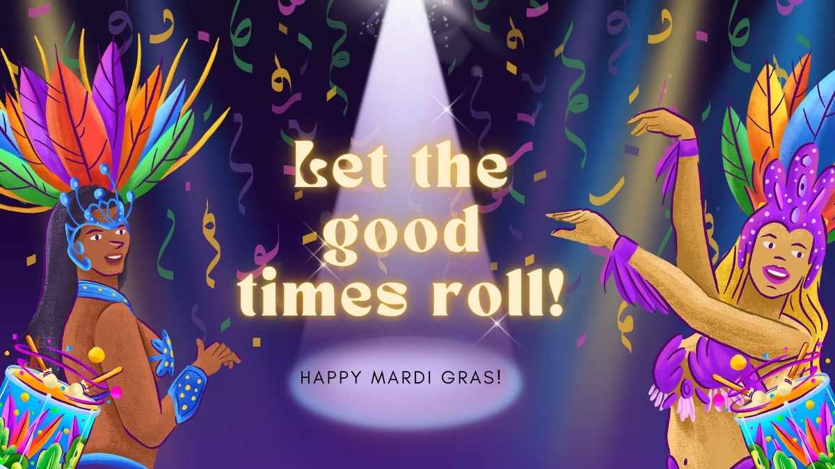 Illustrated Mardi Gras Mask Background Slides - slide 13