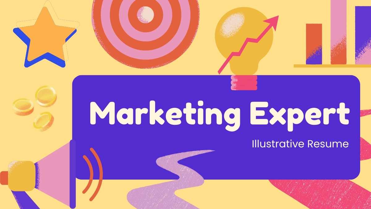 Plantillas Ilustradas para Currículum de Experto en Marketing - diapositiva 1