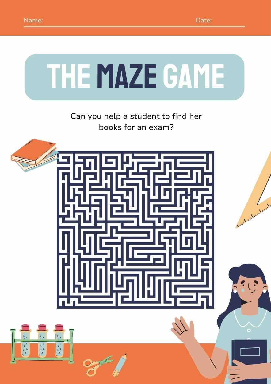 Illustrated Maze Game Worksheet - slide 2