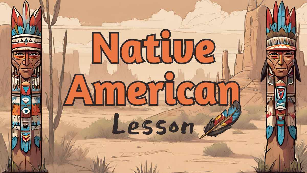 Illustrated Native American Lesson Slides - slide 1