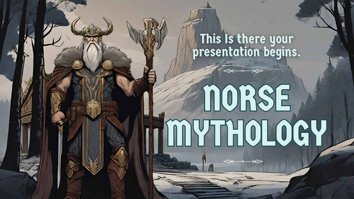 Slide Pelajaran Mitologi Norse dengan Ilustrasi Menarik - slide 1