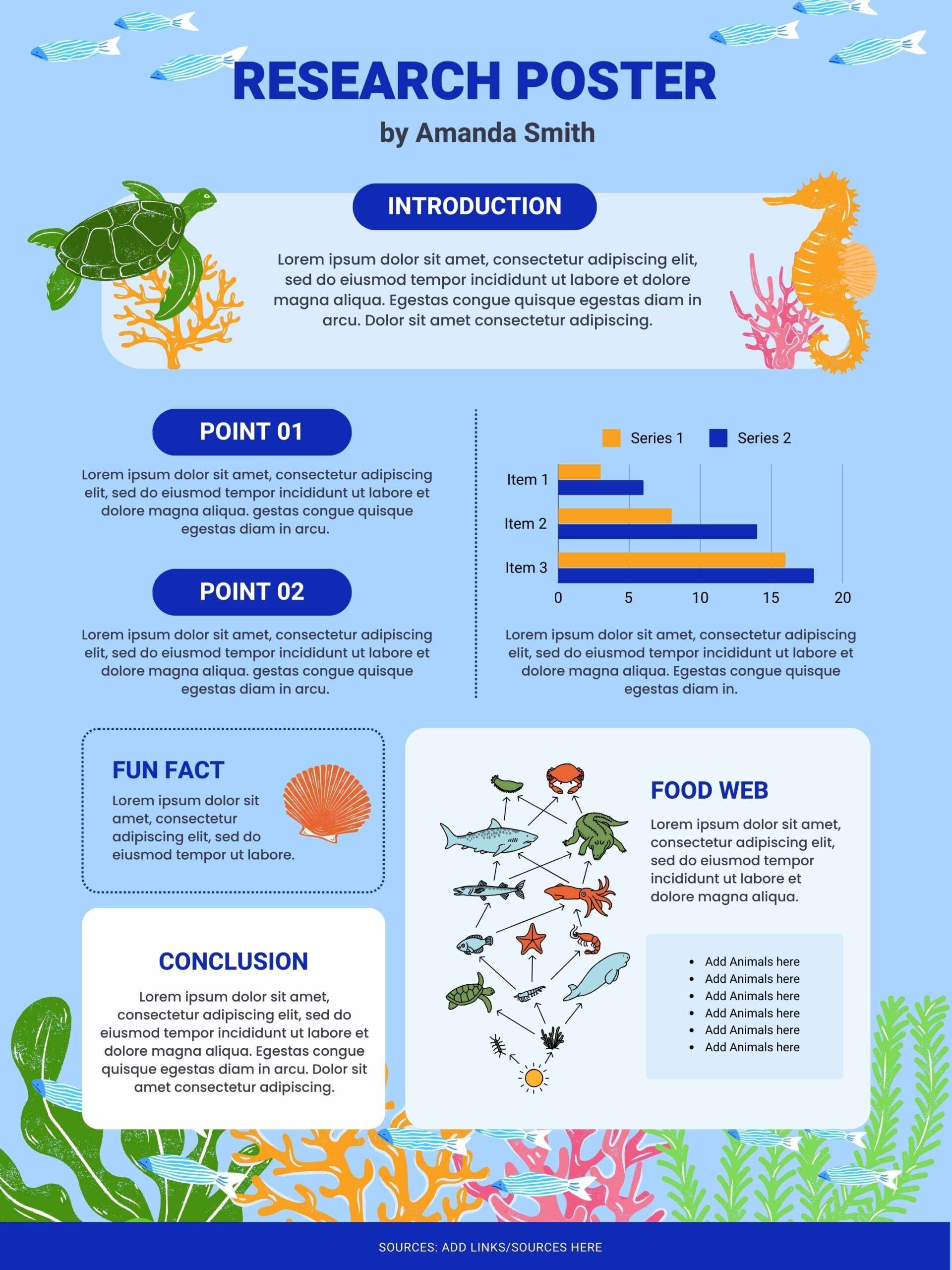 Illustrated Ocean Research Poster - diapositiva 1