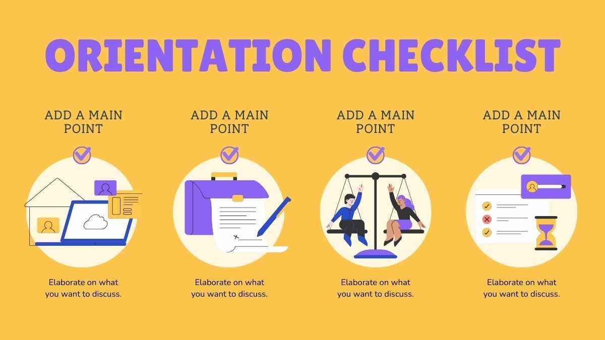 Illustrated Orientation Checklist Infographic - slide 10