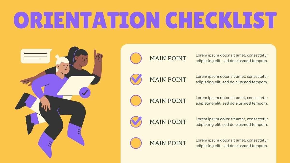 Illustrated Orientation Checklist Infographic - slide 3