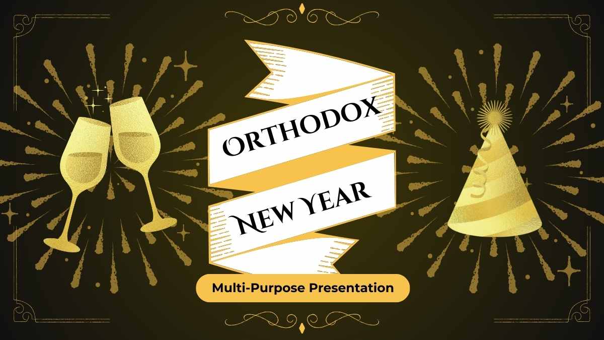 Illustrated Orthodox New Year Slides - slide 1