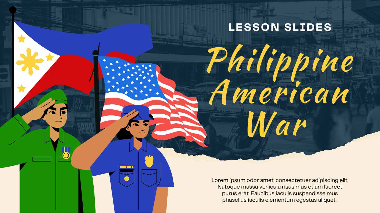 Illustrated Philippine American War Lesson Slides - slide 1