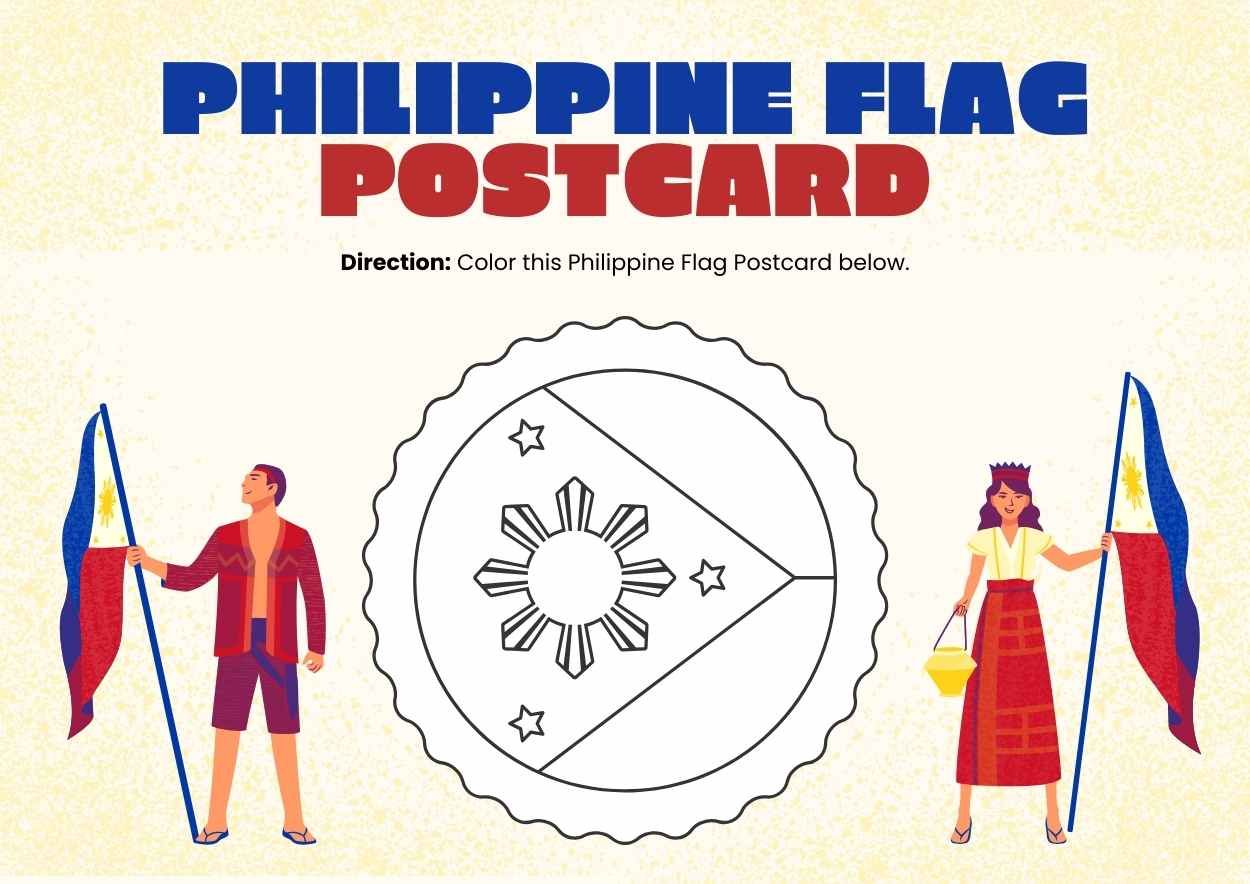 Illustrated Philippine Flag Worksheet - slide 1