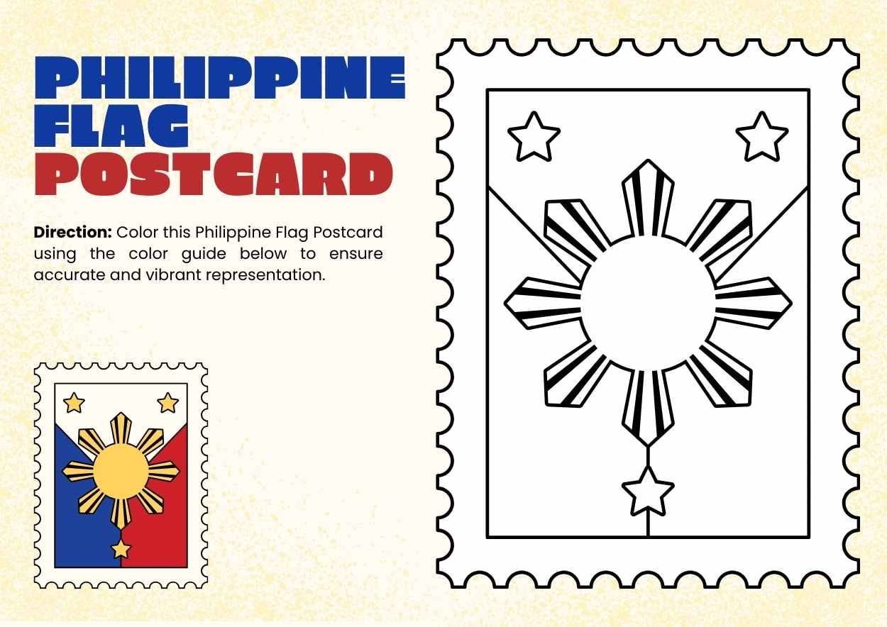 Illustrated Philippine Flag Worksheet - slide 2