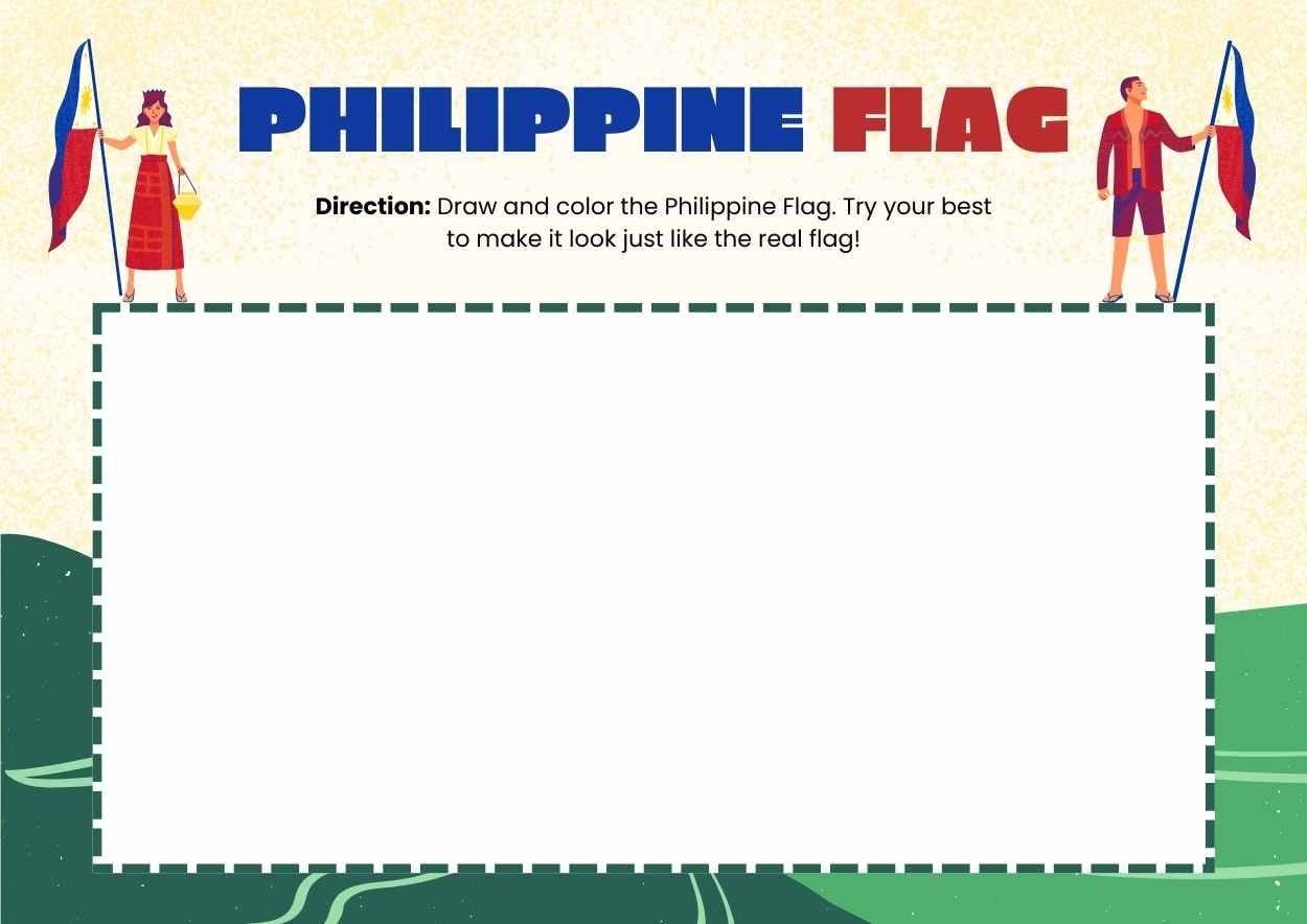 Illustrated Philippine Flag Worksheet - slide 3