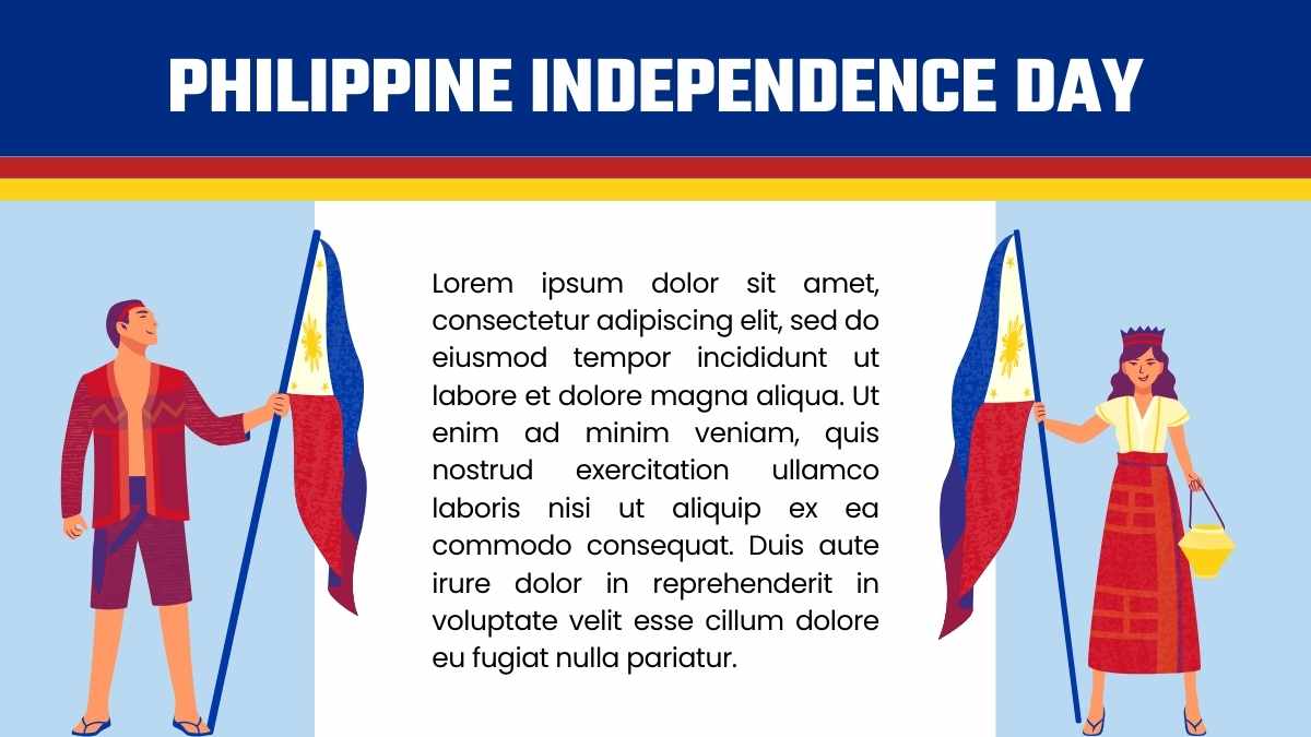 Slides Ilustrados do Dia da Independência das Filipinas - deslizar 6