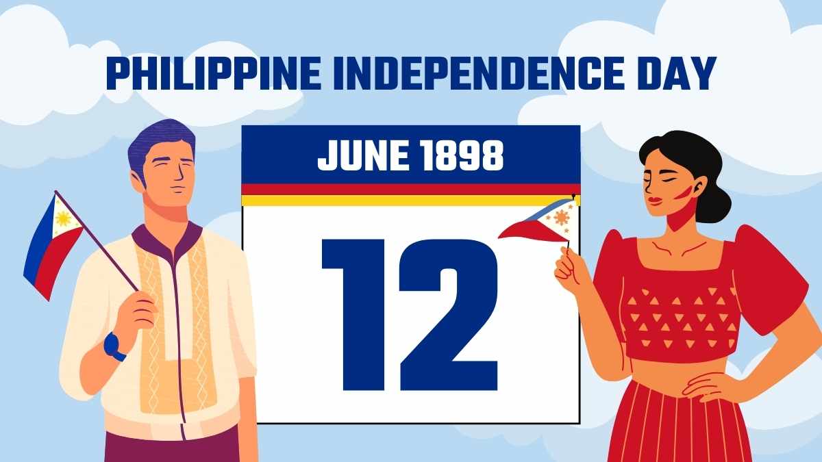 Slides Ilustrados do Dia da Independência das Filipinas - deslizar 8