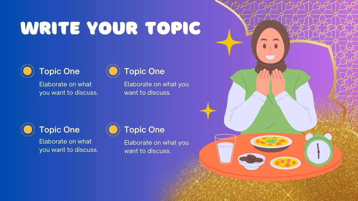 Slides de Atividades do Ramadã para o Tema de Religião Ilustrado - deslizar 15