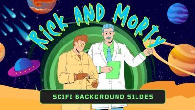 Slides Carnival Google Slides and PowerPoint Template Illustrated Rick and Morty Sci fi Background Slides 1