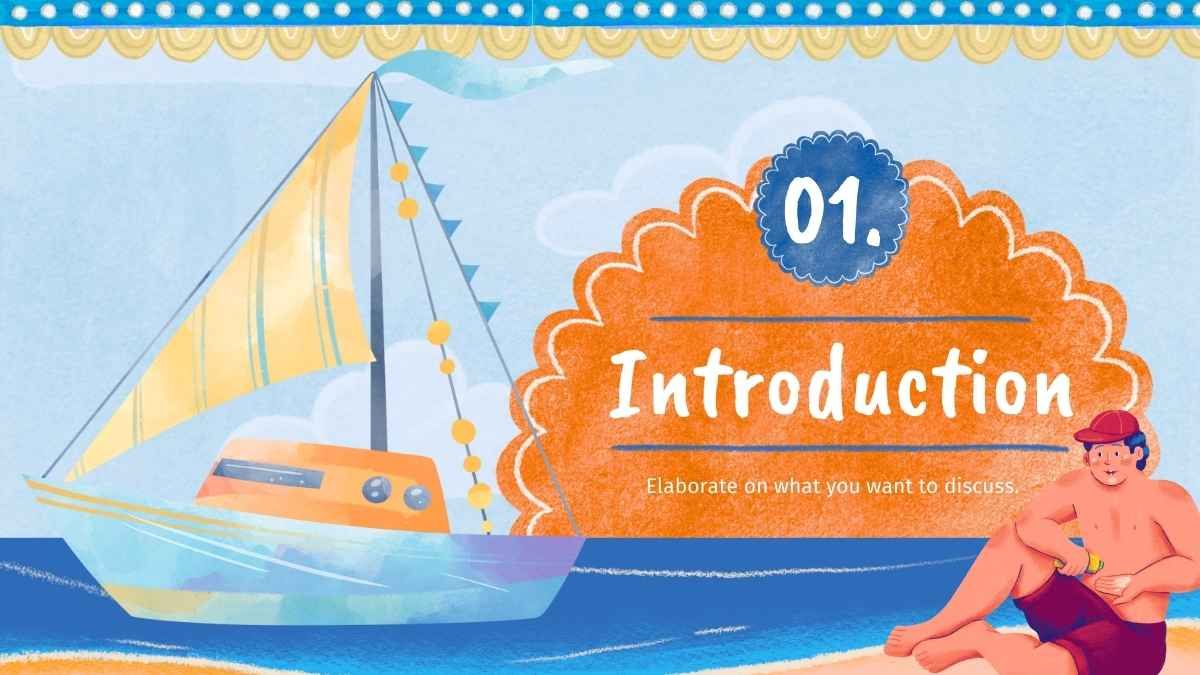 Illustrated Sailboat and Sea Slides - slide 4