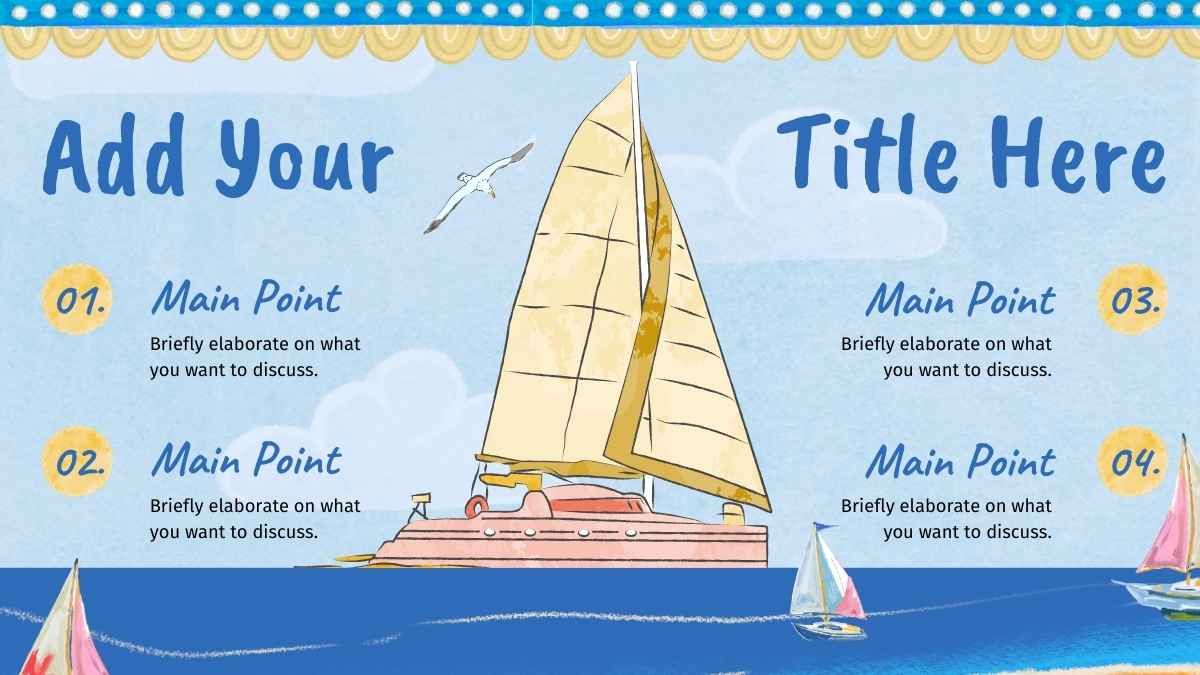 Illustrated Sailboat and Sea Slides - slide 6