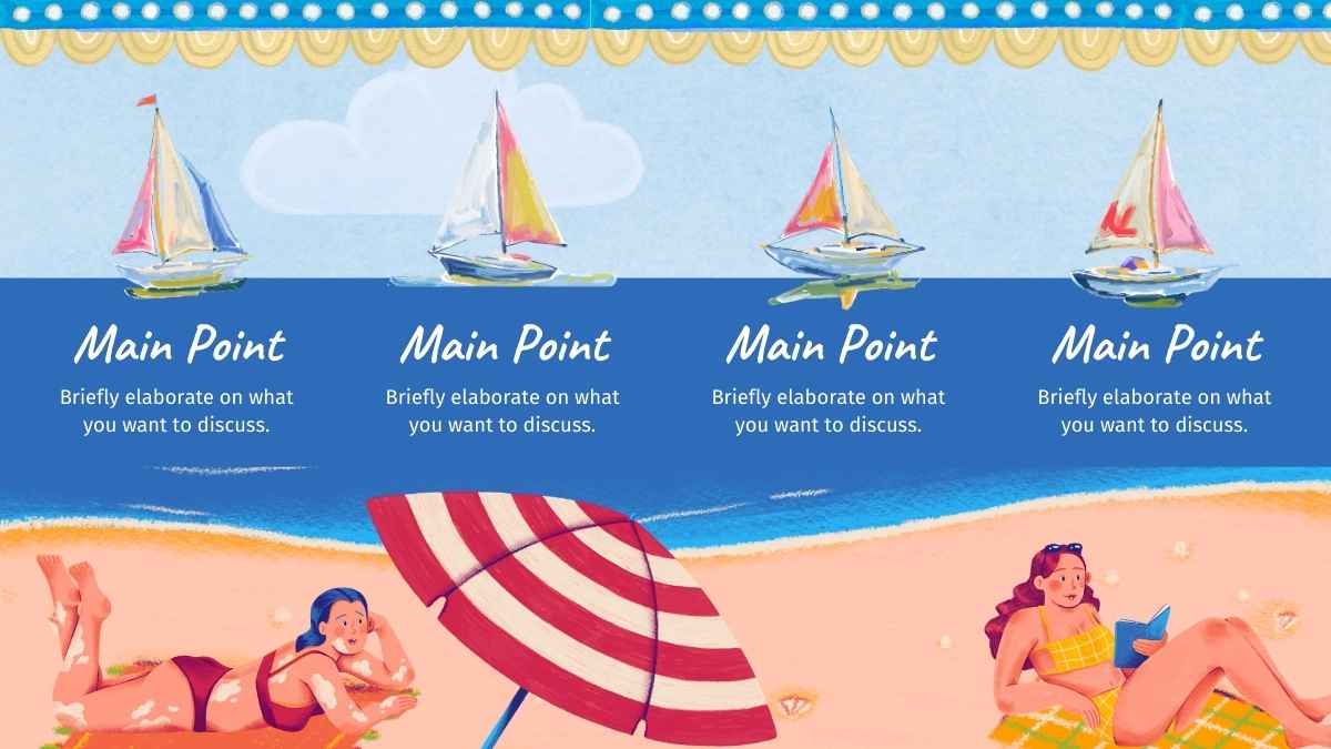 Illustrated Sailboat and Sea Slides - slide 7