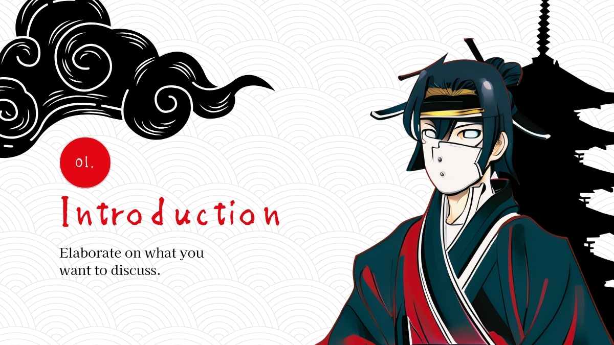 Slides Ilustrados de Anime Samurai Mini - deslizar 4