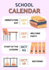 Illustrated School Calendar Poster