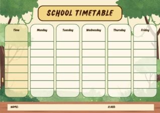 Illustrated School Timetable