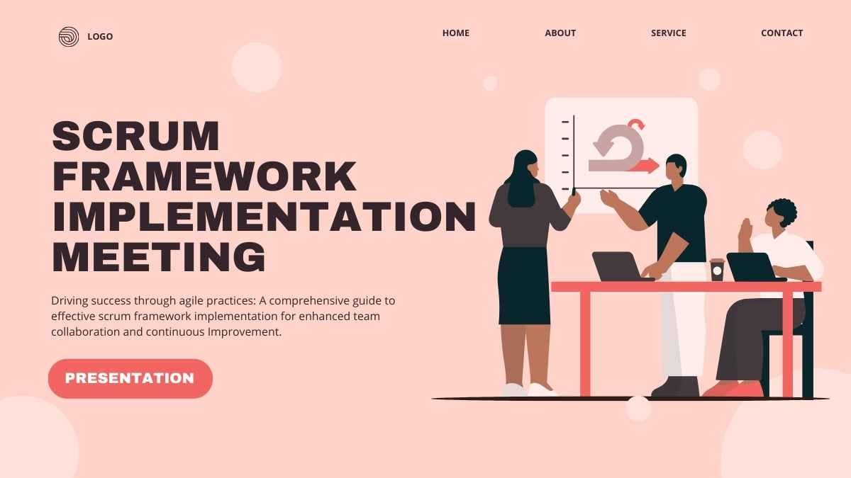 Illustrated Scrum Framework Implementation Meeting - slide 1
