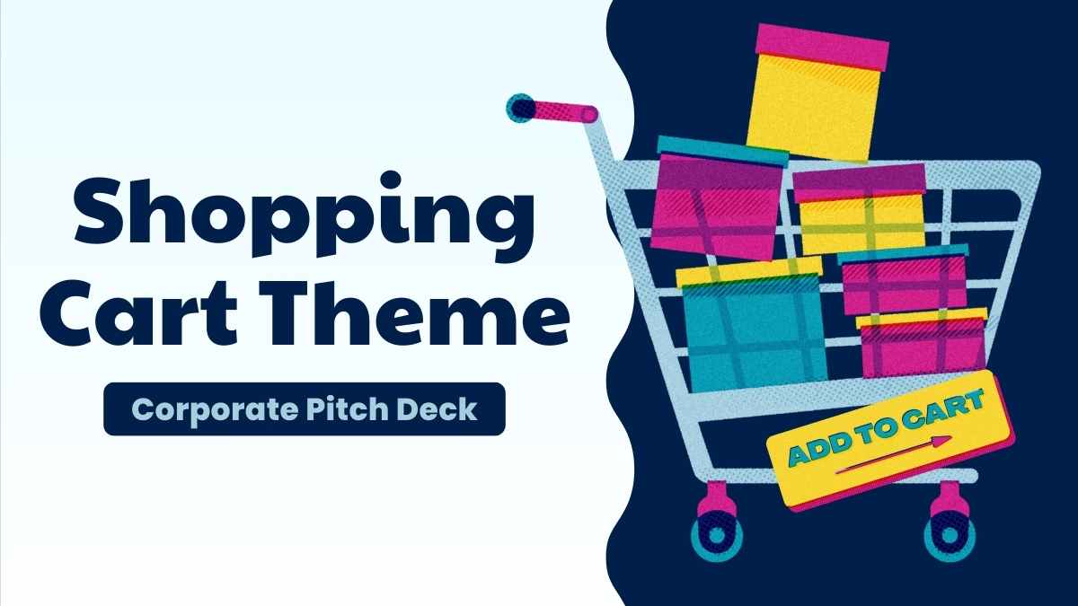 Illustrated Shopping Cart Theme for Business Slides - slide 1