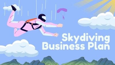 Slide Rencana Bisnis Terjun Payung dengan Ilustrasi Menarik