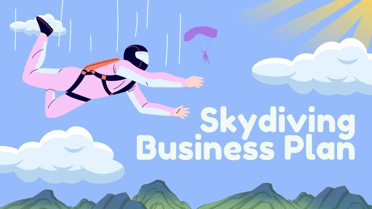 Illustrated Skydiving Business Plan Slides - slide 1